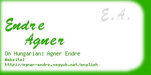endre agner business card